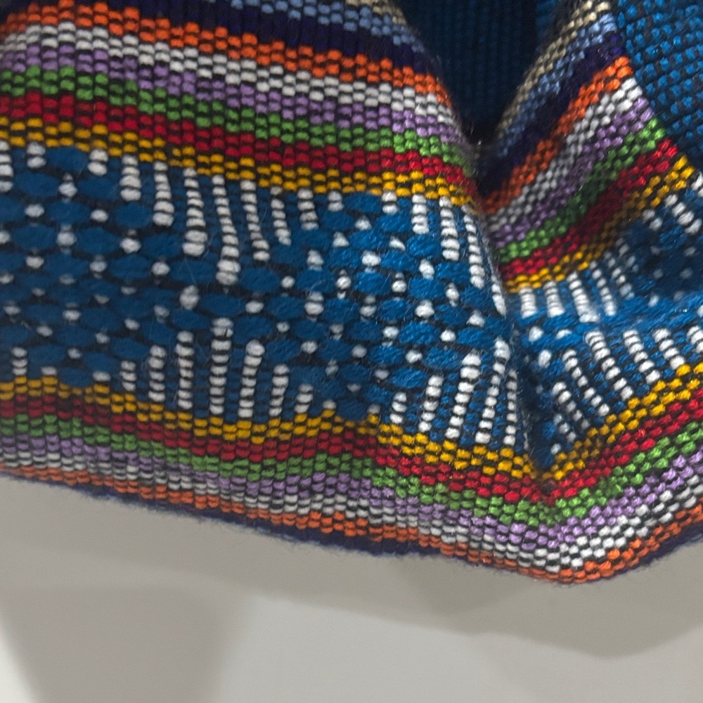 Pinzon Aztec Woven Drawstring Boho Hippie Colorful Backpack - Picture 7 of 10